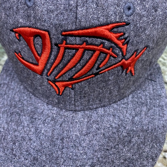 G Loomis Fish Bones Wool Hat Ball Cap Baseball Hat Proflex Flatbill M L - Picture 2 of 9